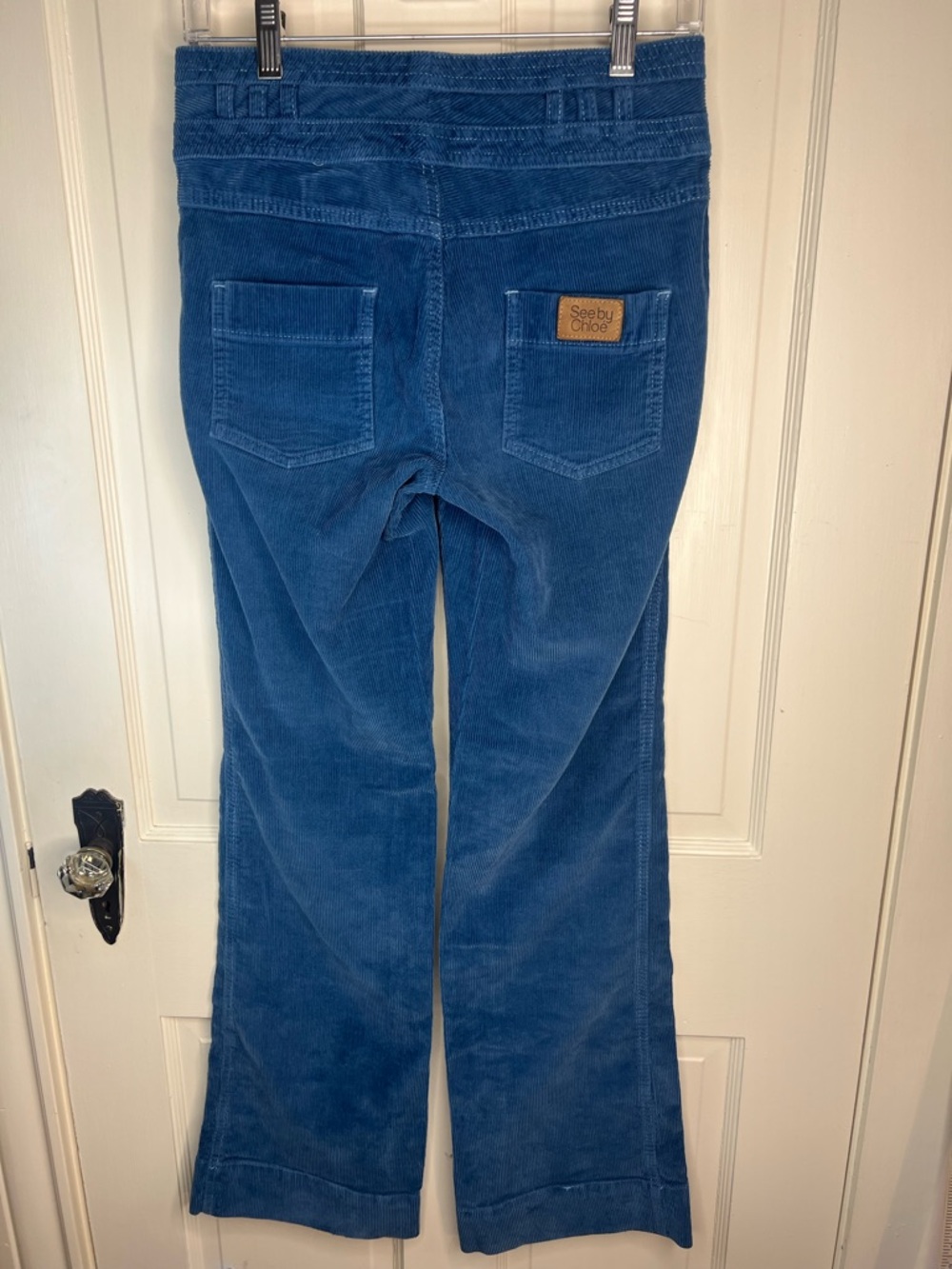 Vintage Y2K See by Chloe Mid-Rise Blue Corduroy Pants Sz 27 - Picture 2 of 10